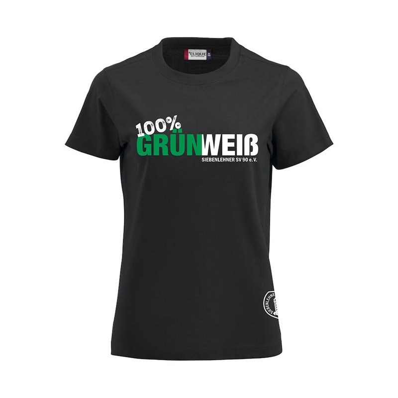 Siebenlehner SV Damen T-Shirt schwarz "Grün Weiß"