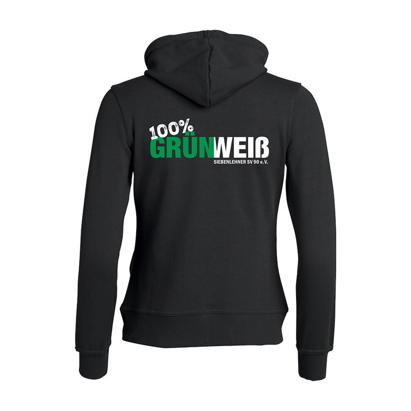 Siebenlehner SV Damen Kapuzenjacke schwarz "Grün Weiß"