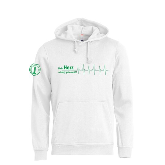 Siebenlehner SV Kinder Hoodie weiß "Herzschlag"