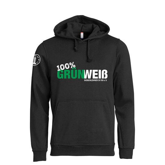 Siebenlehner SV Unisex Hoodie schwarz "Grün Weiß"