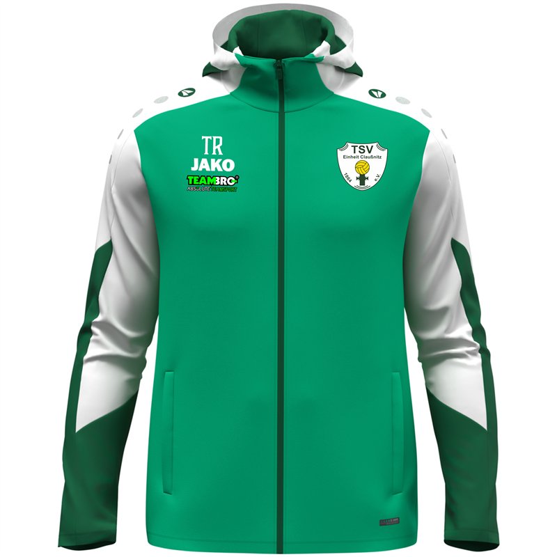 TSV Einheit Claußnitz Unisex Kapuzenjacke grün/weiß