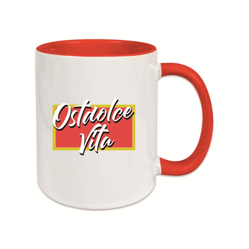 Ostdolce Vita Tasse rot/weiß